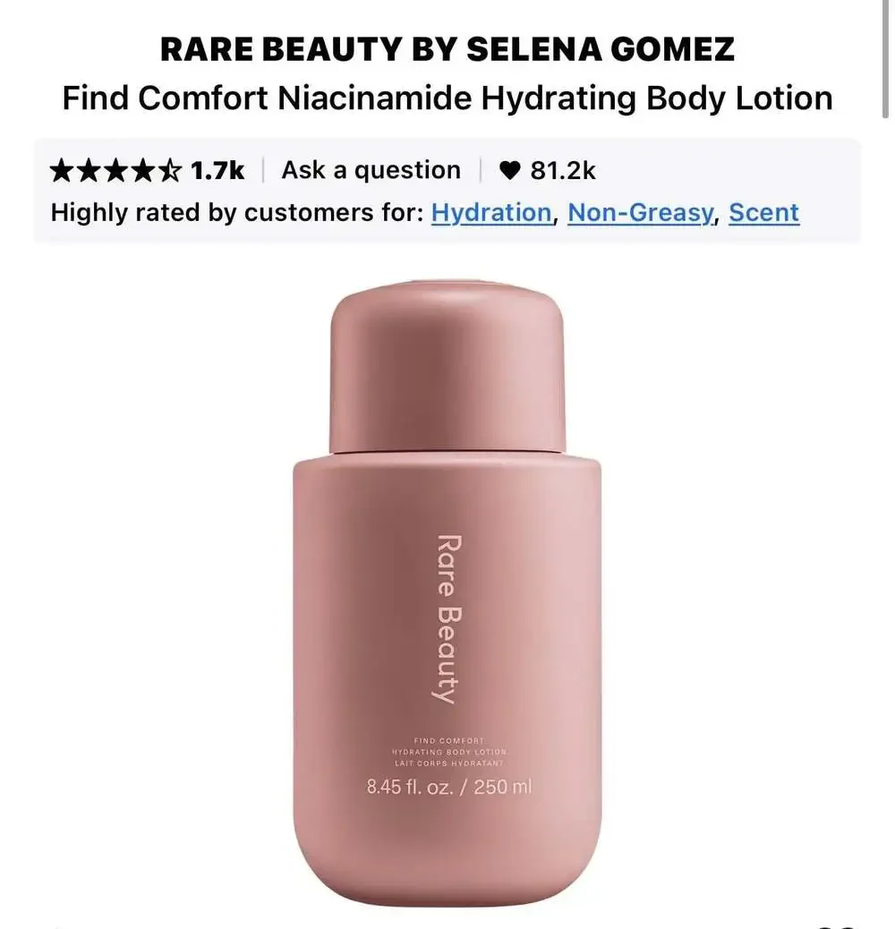 RARE BEAUTY FIND COMFORT Hydrating Body Lotion 8.45oz/250mL FULL SZ